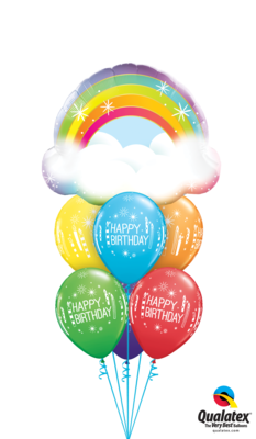 Over the Rainbow With Good Wishes! Happy Birthday Balloon Bouquet