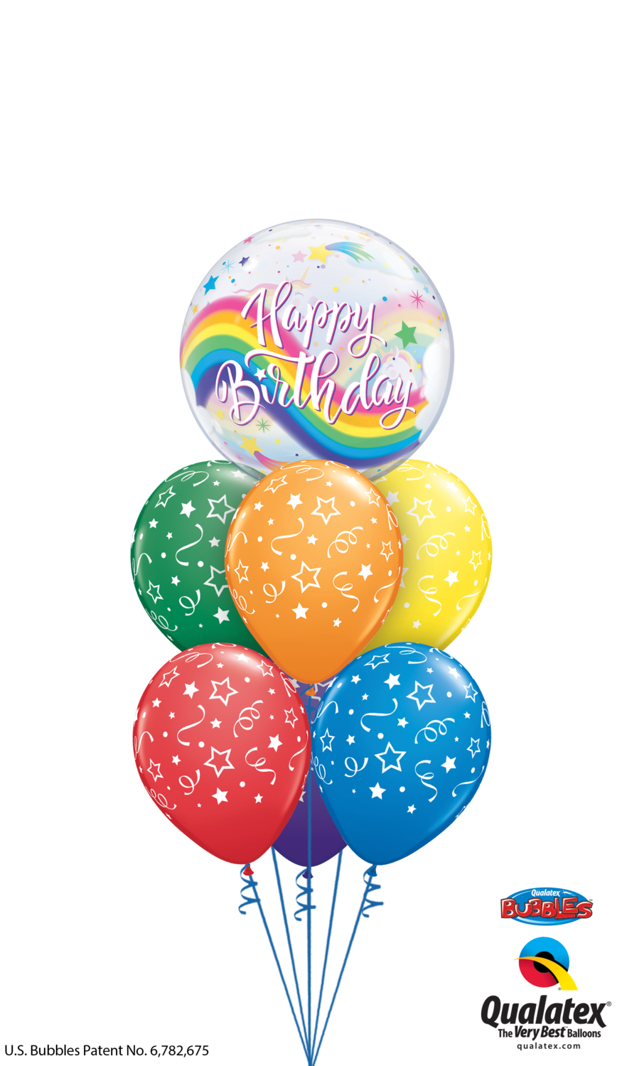 Rainbows &amp; Shooting Stars Happy Birthday Balloon Bouquet