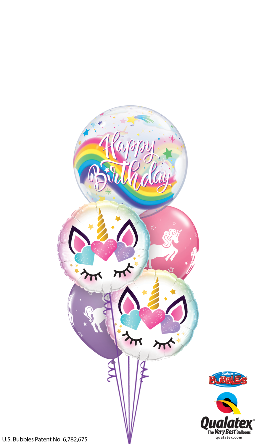 Rainbows Unicorn Happy Birthday Balloon Bouquet