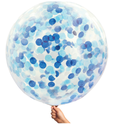 90 cm Confetti Helium Balloon Blue