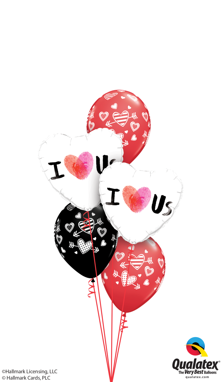 Thumbprint Hearts &amp; Arrows Balloon Bouquet