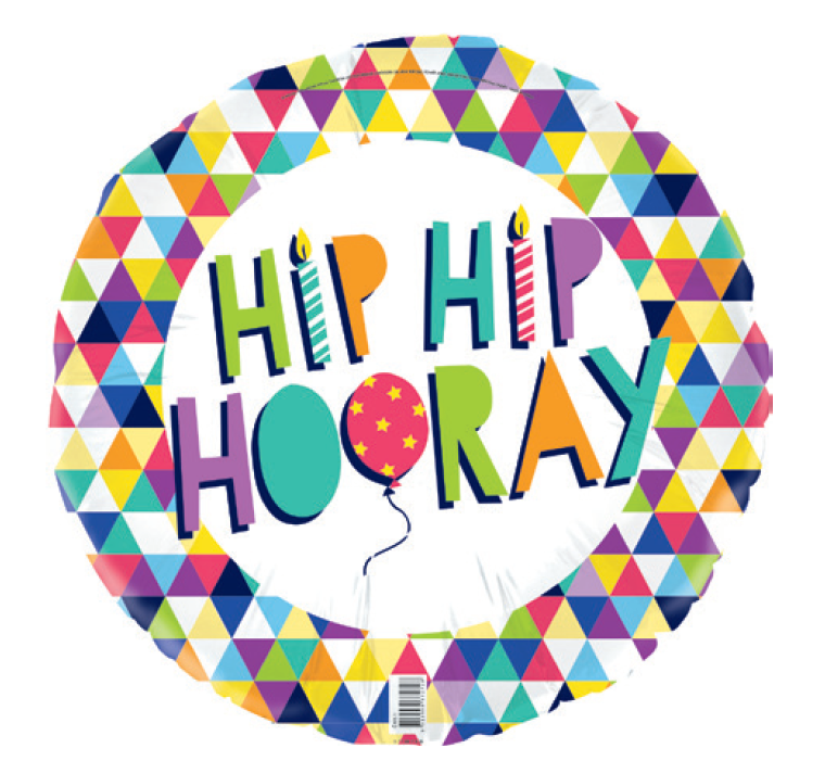 Hip Hip Hooray Foil Balloon 45 cm *Helium Filled*