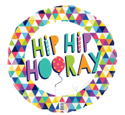 Hip Hip Hooray Foil Balloon 45 cm *Helium Filled*