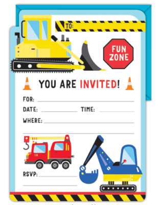 16pk Invitation &amp; Envelope Set Constructoin