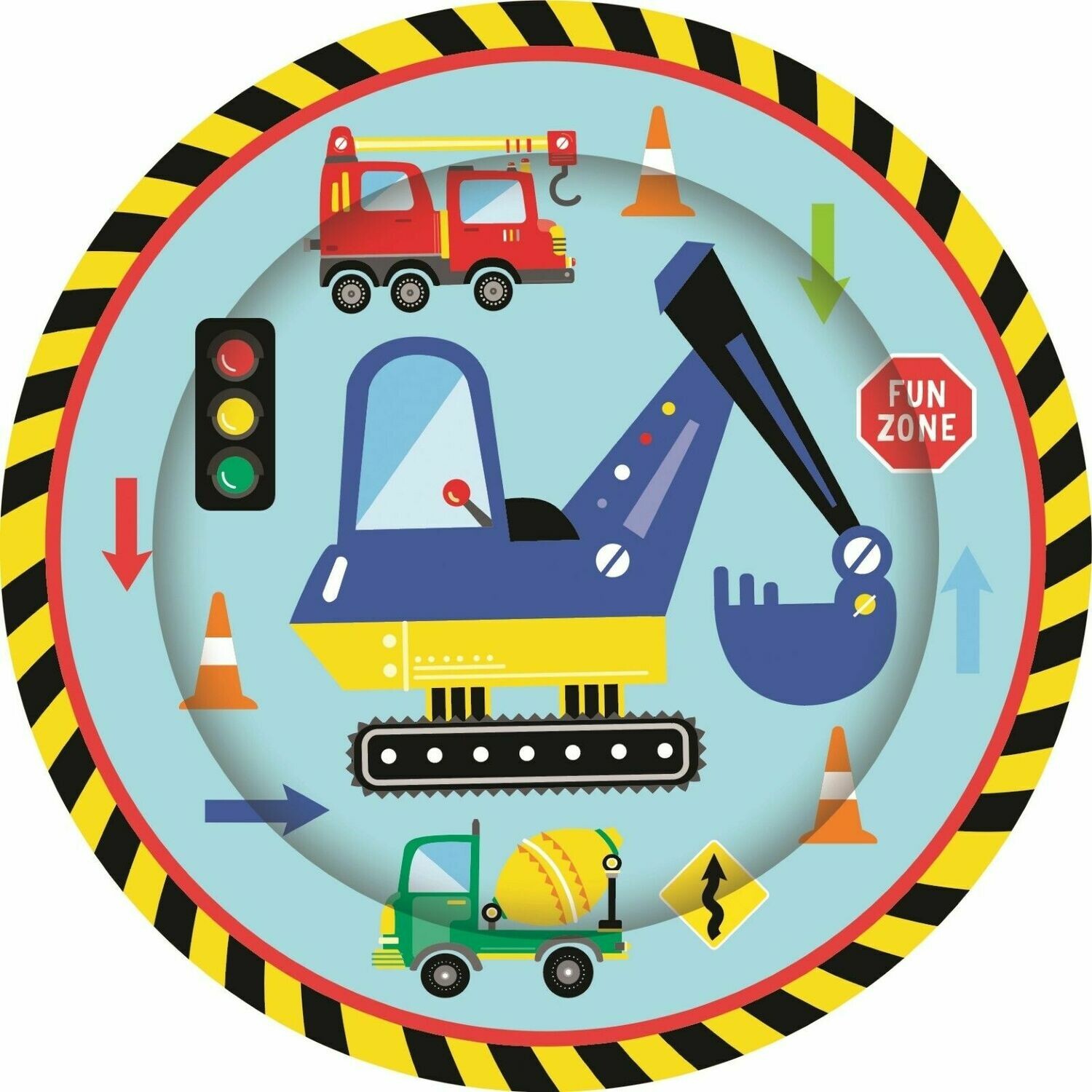 8pk Constructions Paper Plates 23 cm