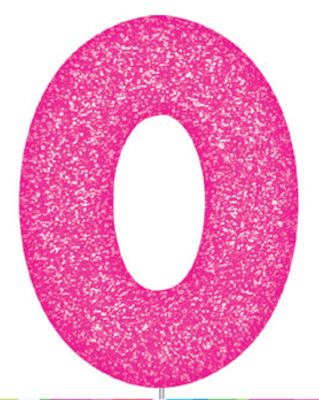 Pink Glitter Number Cake Birthday Candles 0