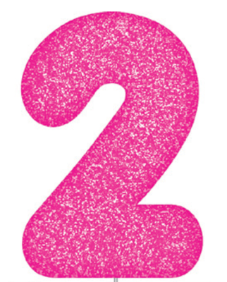 Pink Glitter Number Cake Birthday Candles 2