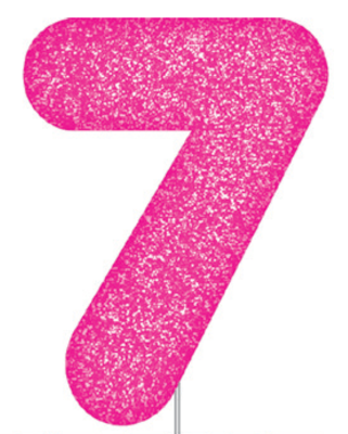 Pink Glitter Number Cake Birthday Candles 7