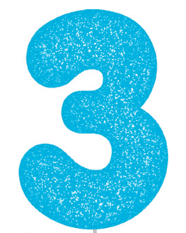 Blue Glitter Number Cake Birthday Candles 3