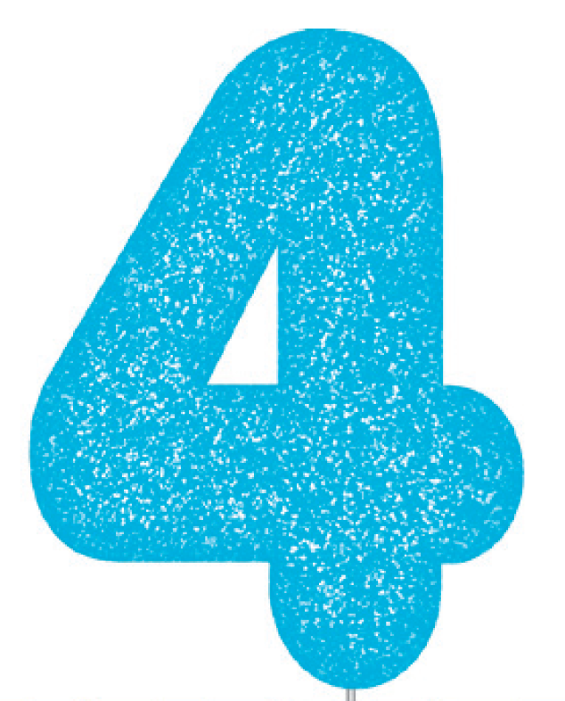 Blue Glitter Number Cake Birthday Candles 4