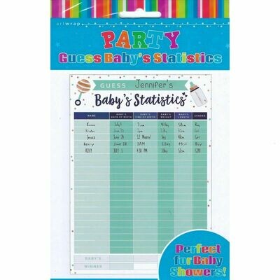 Baby Shower Gender Reveal Party Guess the Baby Statistics