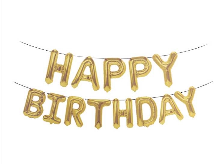 16"/35 cm Gold Happy Birthday Foil Balloon