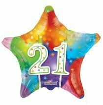 18&quot;/45 cm Birthday Candles Foil Balloon 21st *Helium Filled*