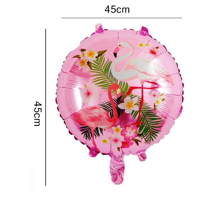Hawaii Party Theme Round Pink Flamingo Foil Balloon *Helium Filled*