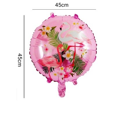 Hawaii Party Theme Round Pink Flamingo Foil Balloon *Helium Filled*