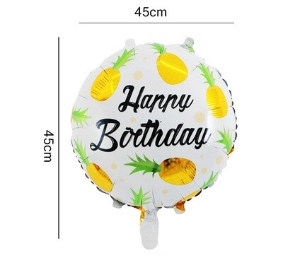 Hawaii Party Theme Happy Birthday Pineapple Foil Balloon *Helium Filled*