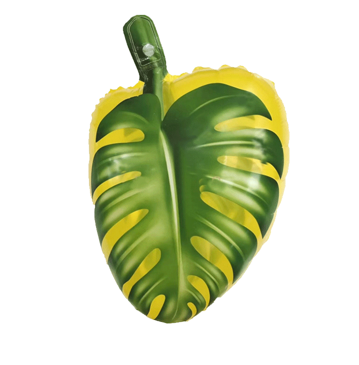 Hawaii Party Theme Yellow Tropical Palm Leaf Foil Balloon *Helium Filled*