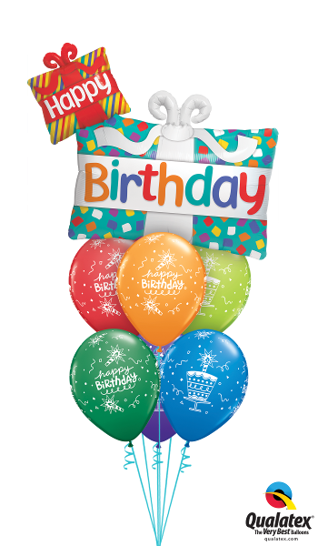Happy Birthday Presents Balloon Bouquet