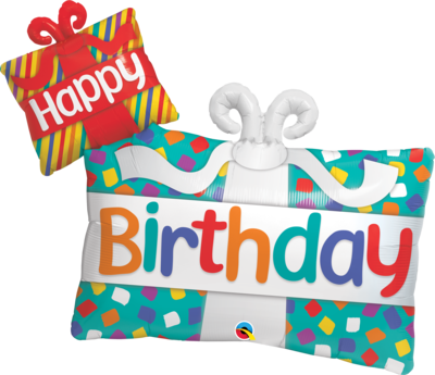 Qualatex Supershape Foil Balloon Happy Birthday Presents 39‘’