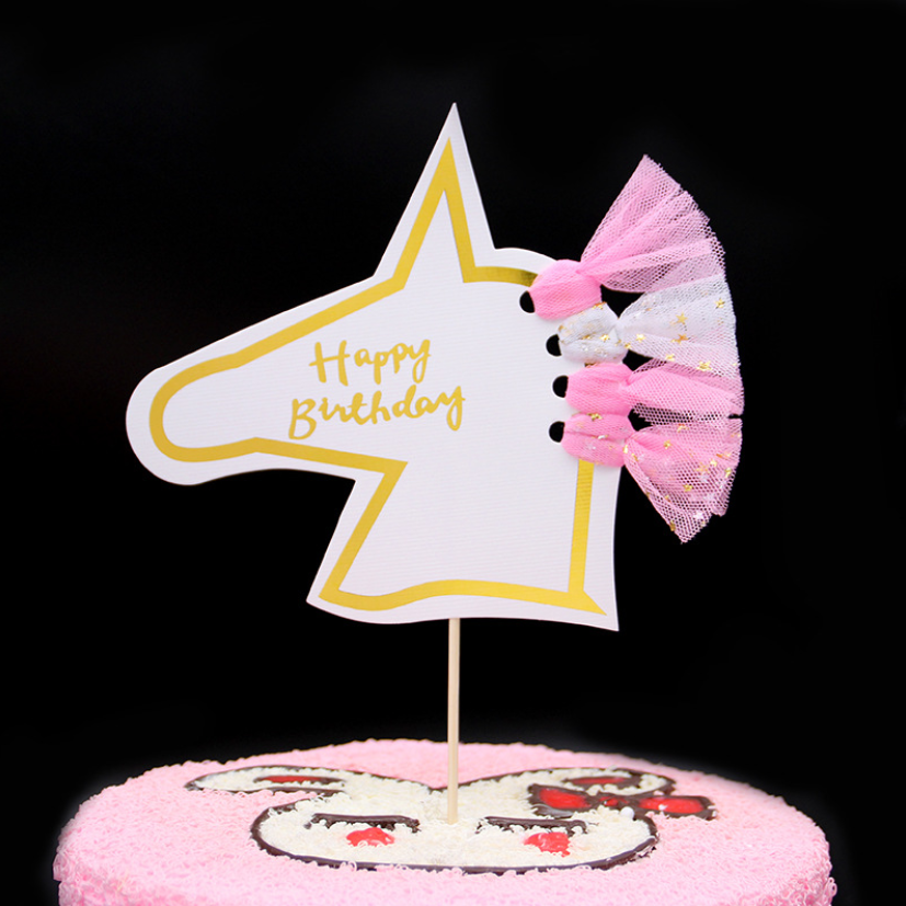 Cake Topper Unicorn Happy Birthday