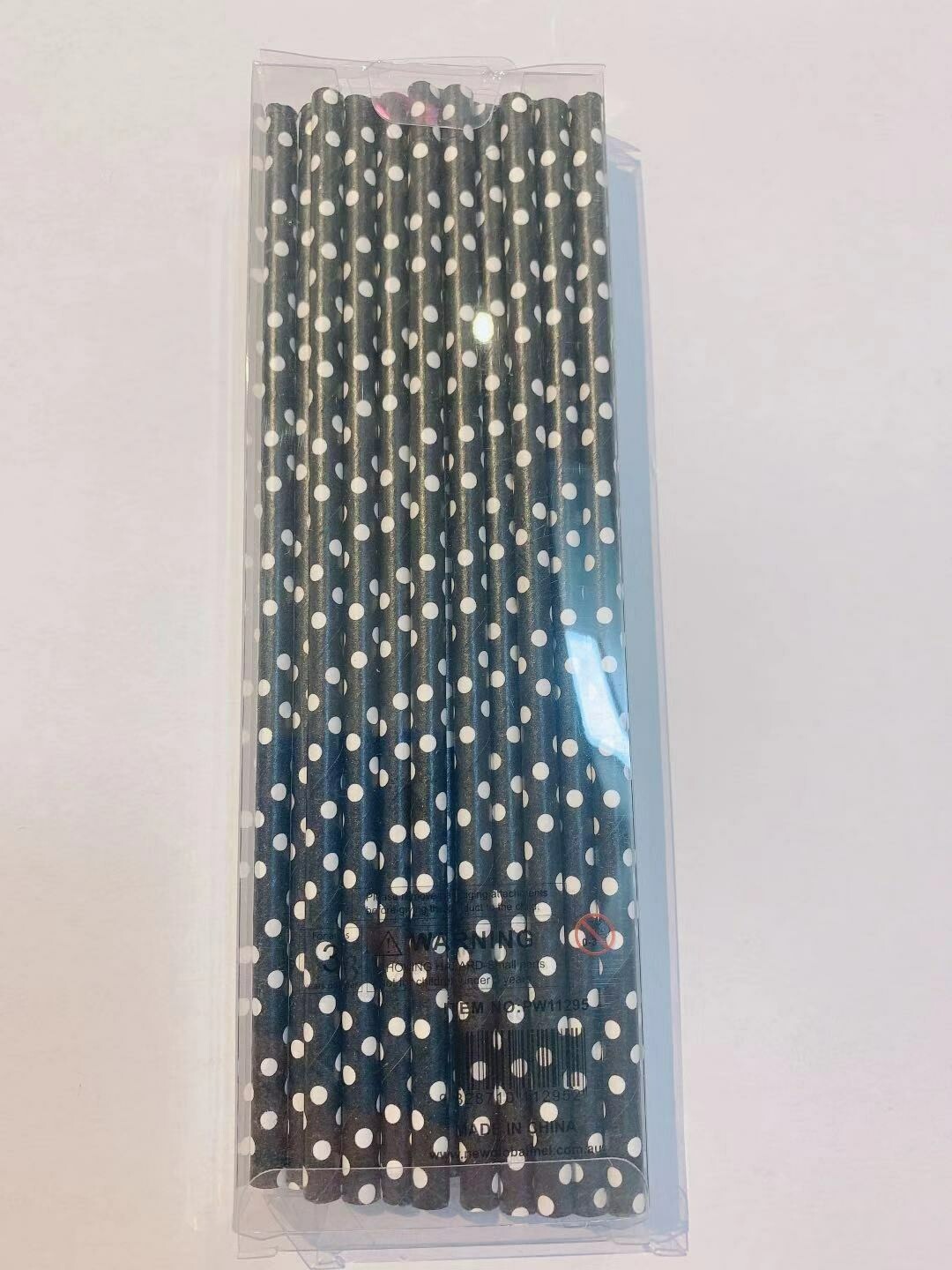 20 pk Black Spots Paper Straws