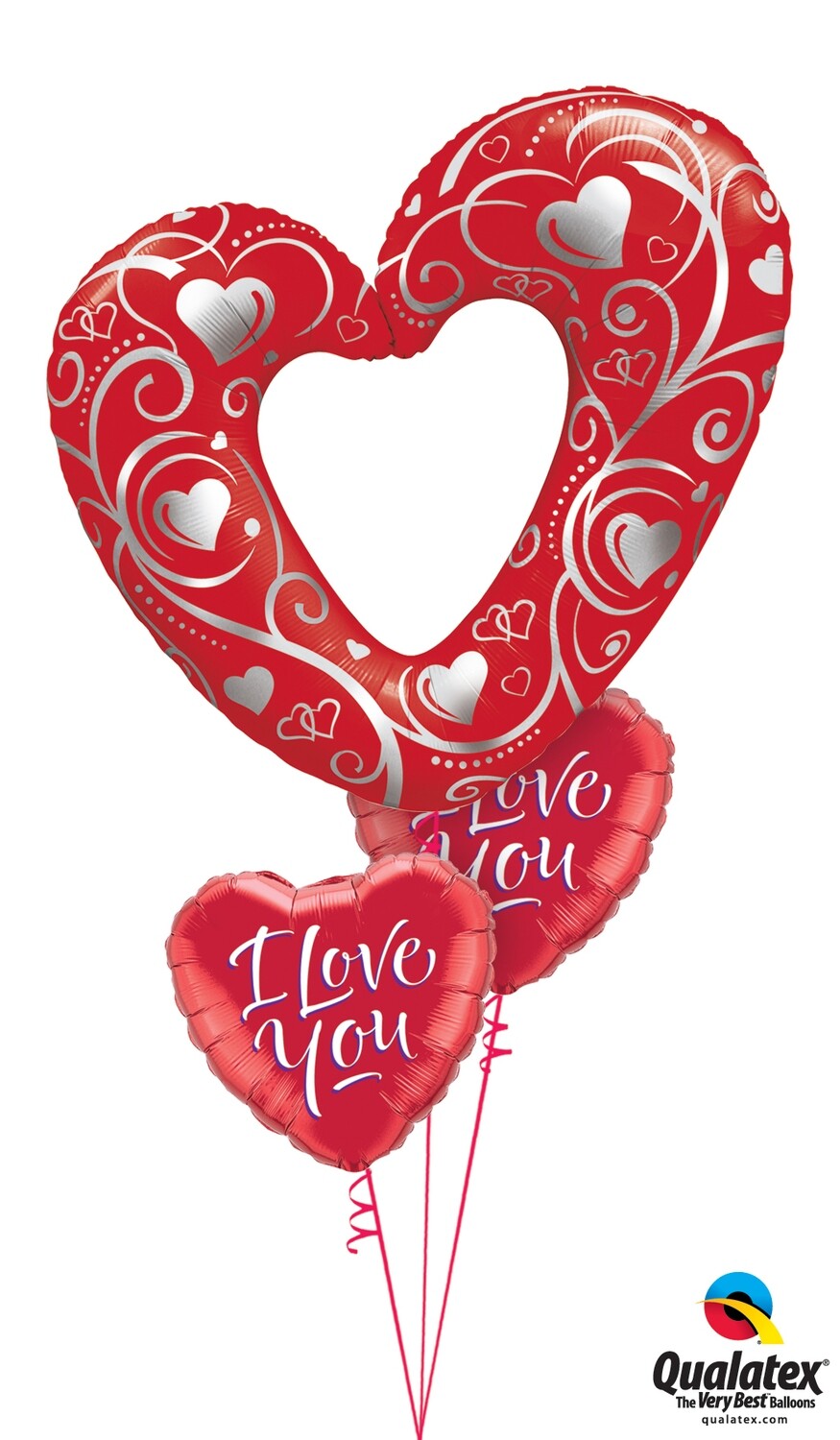 Red Valentine Hearts Balloon Bouquet