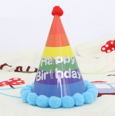 1pk Rainbow Happy Birthday Hats