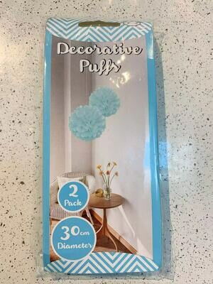 Decorative Paper Puffs Blue 2 pack 40 cm