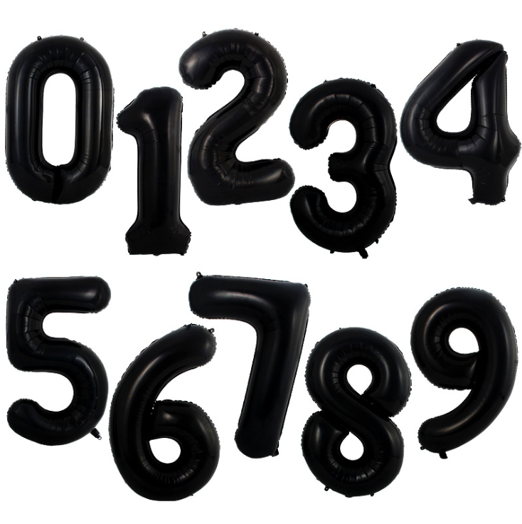 40&quot;/90 cm Black Jumbo Number Foil Balloon 0-9 Helium Filled with Weight