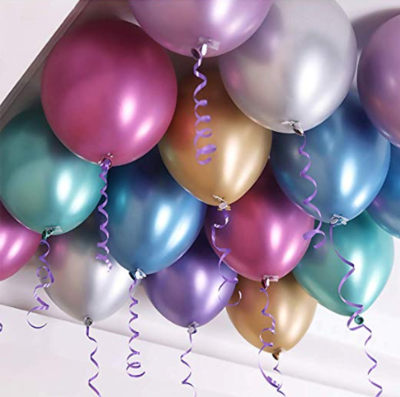 100 Ceiling Chrome Helium Balloons