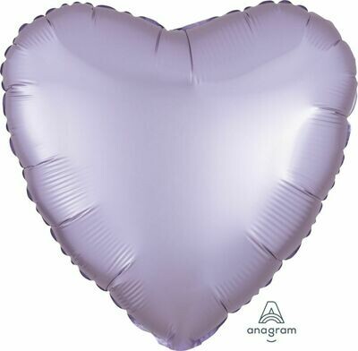 Helium Filled Solid Colour Foil 18&quot; Heart Satin Luxe Pastel Lilac