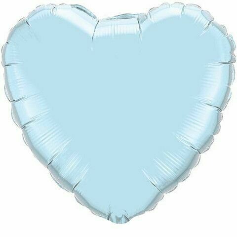 Helium Filled Solid Colour Foil 18&quot; Heart Pearl Light Blue