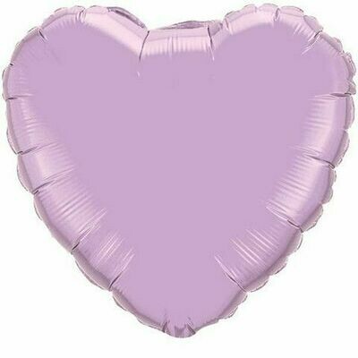 Helium Filled Solid Colour Foil 18" Heart Pearl Lavender