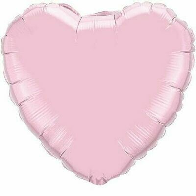 Helium Filled Solid Colour Foil 18" Heart Pearl Pink