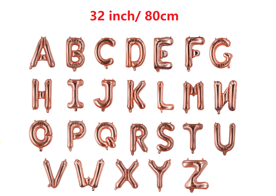 65 cm Rose Gold Letter Foil Balloon A-Z