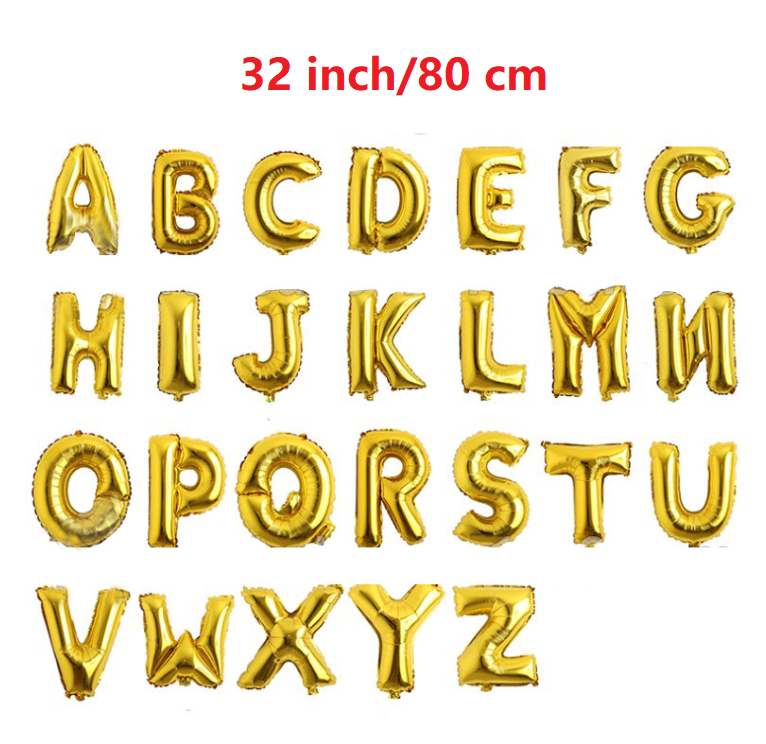 65 cm Gold Letter Foil Balloon A-Z