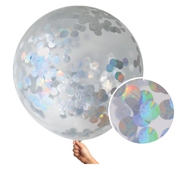 80 cm Confetti Helium Balloon Iridescent (Foil)