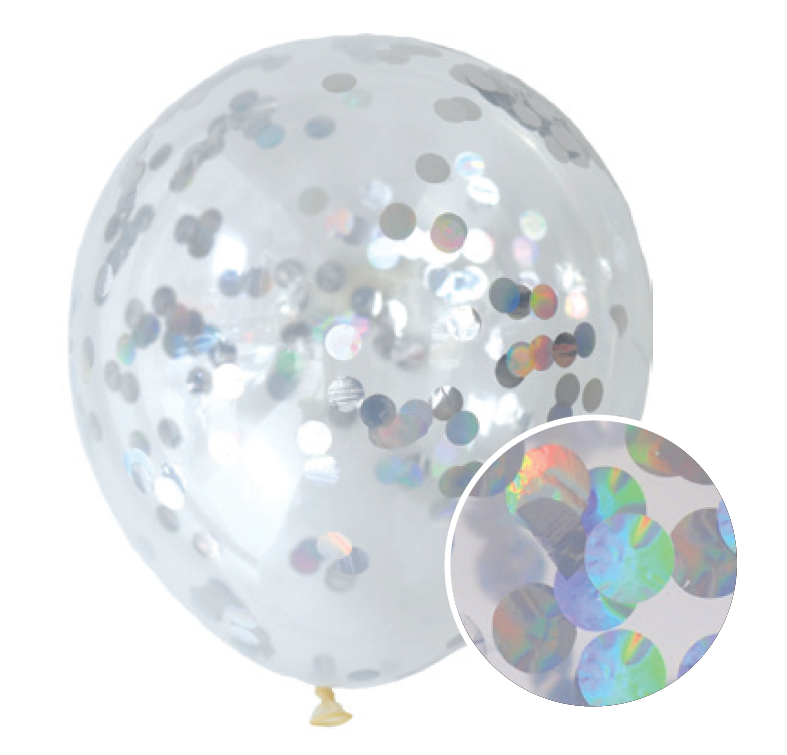 30 cm Confetti Helium Balloon Iridescent (Foil) Pack of 3