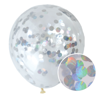 30 cm Confetti Helium Balloon Iridescent (Foil) Pack of 3