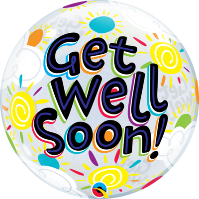 Get Well Soon Sunny Day Bubble Balloon *Helium filled*