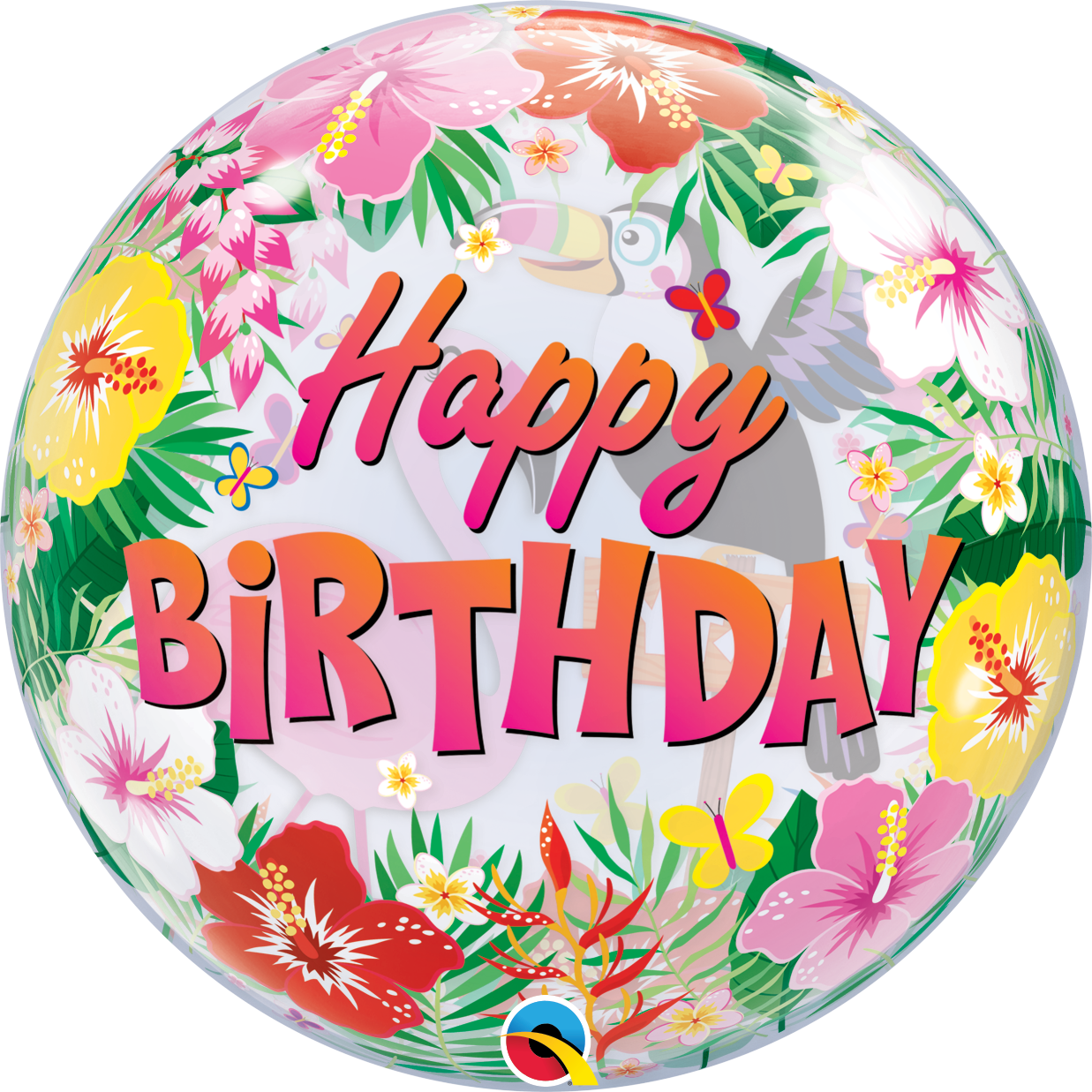 Tropical Birthday Party Bubble Balloon *Helium filled*