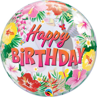 Tropical Birthday Party Bubble Balloon *Helium filled*