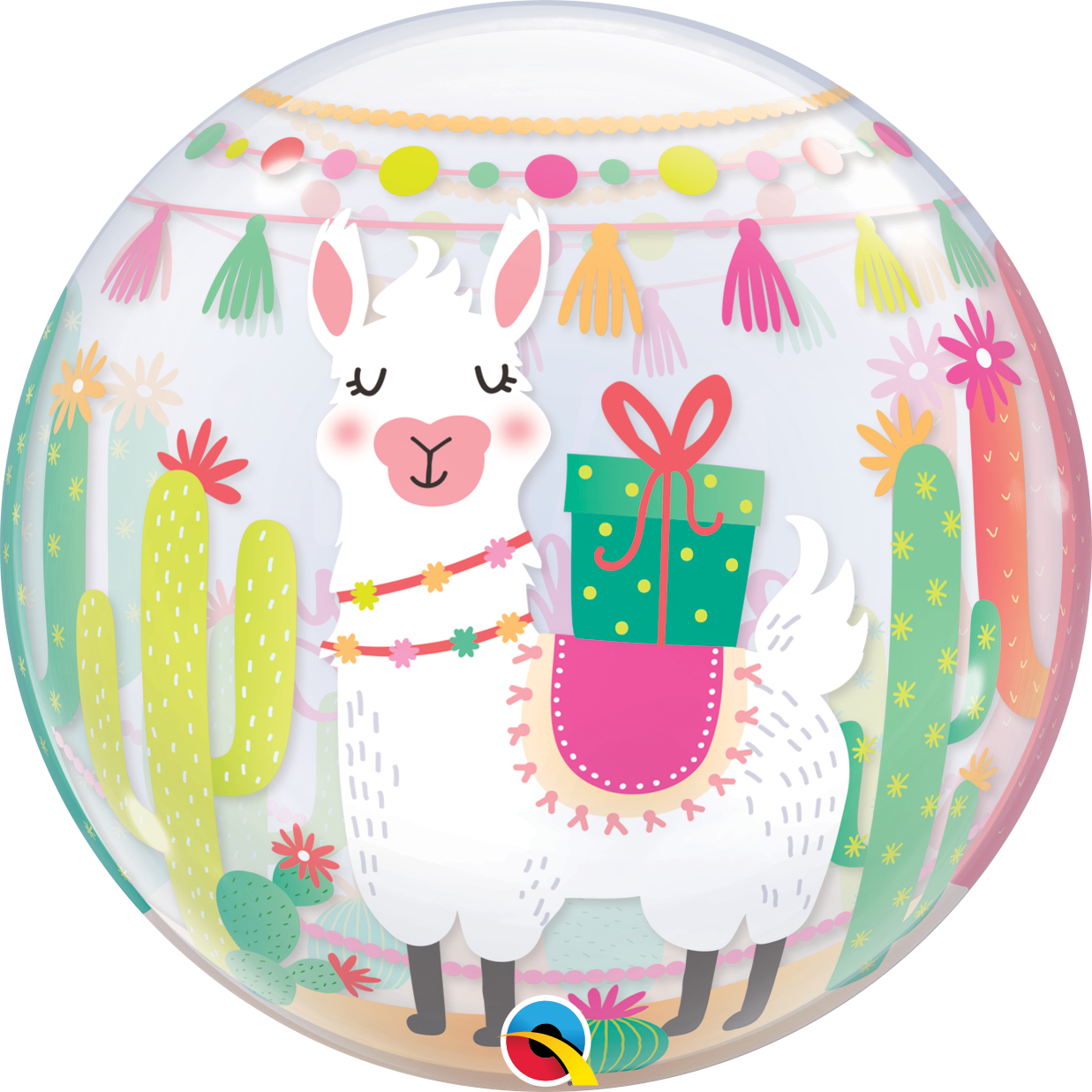 Llama Birthday Party Bubble Balloon *Helium filled*