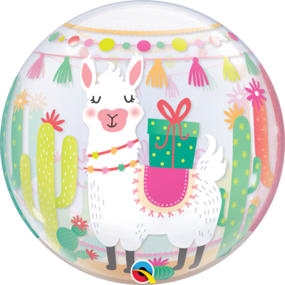 Llama Birthday Party Bubble Balloon *Helium filled*