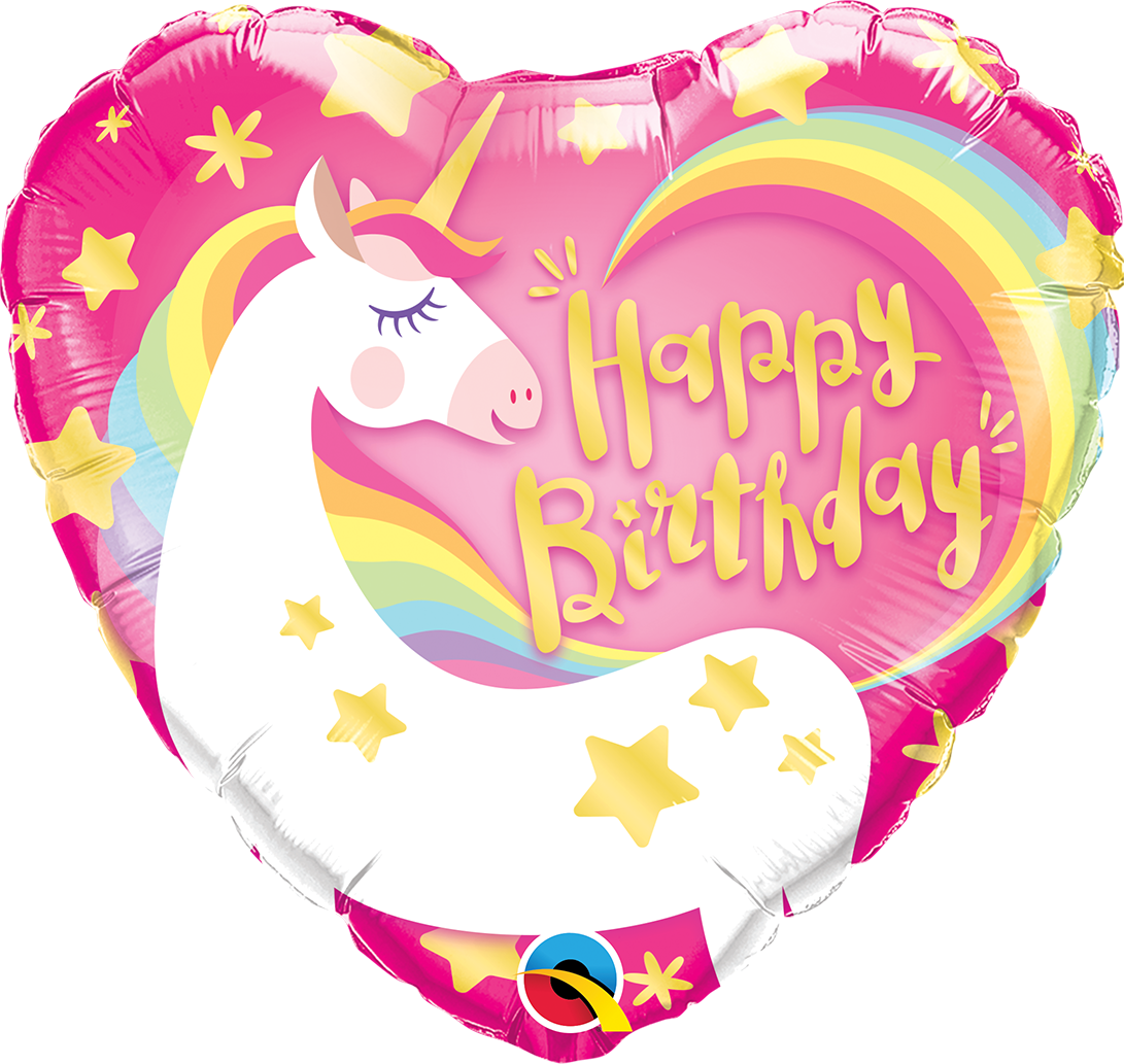 18&quot;/45 cm Happy Birthday Magical Unicorn Foil Balloon *Helium Filled*