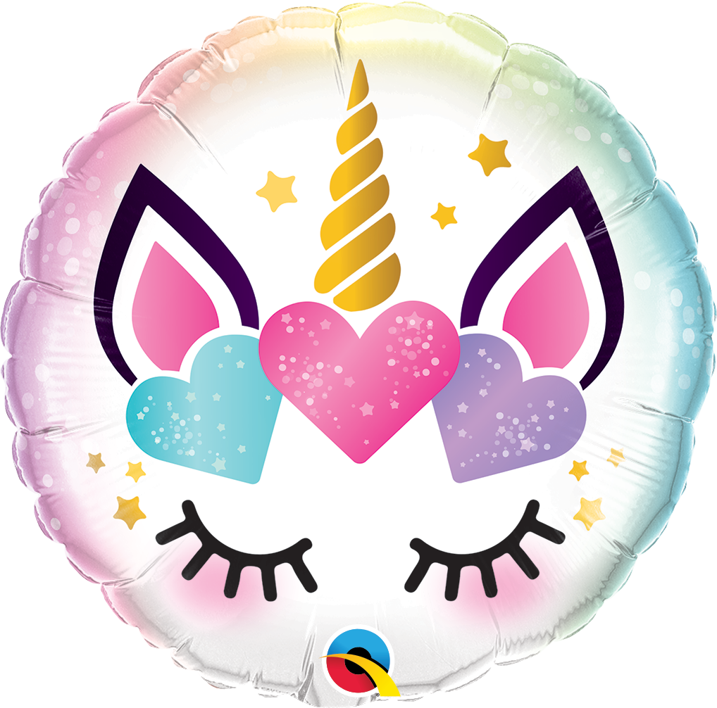 18&quot;/45 cm Unicorn Eyelashes Foil Balloon *Helium Filled*