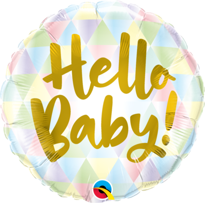 18"/45 cm Hello Baby! Foil Balloon *Helium Filled*