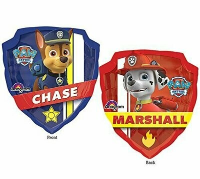 Paw Patrol Licensed Chase/Marshall (63cm x 68cm) Foil Balloon *Helium Filled with Weight*