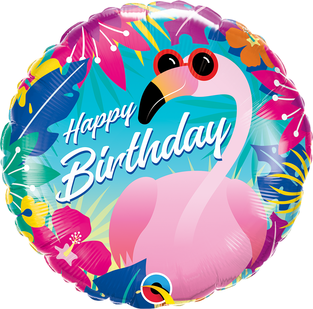18&quot;/45 cm Birthday Tropical Flamingo Foil Balloon *Helium Filled*