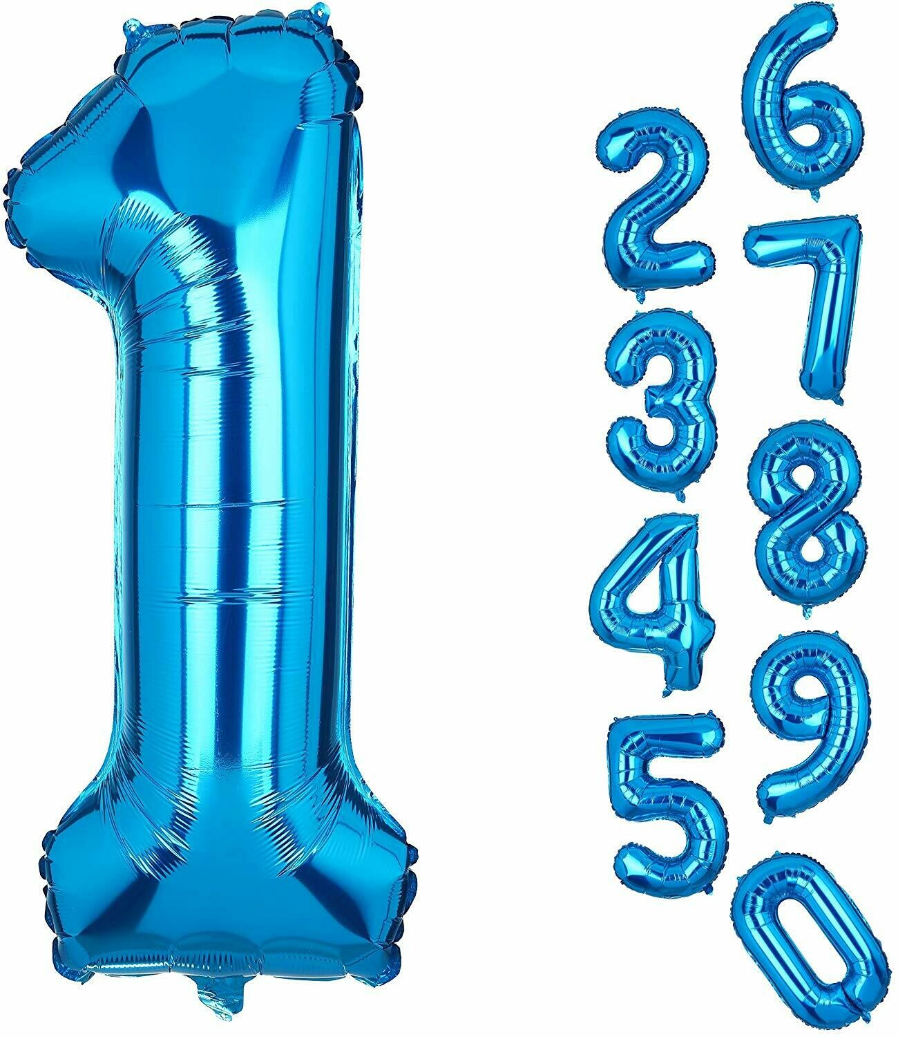 40&quot;/90 cm Blue Jumbo Number Foil Balloon 0-9 Helium Filled with Weight